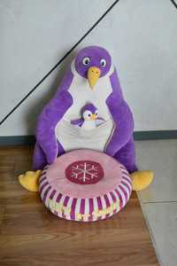 Fotel pufa sofa poduszka pingwin duży maskotka