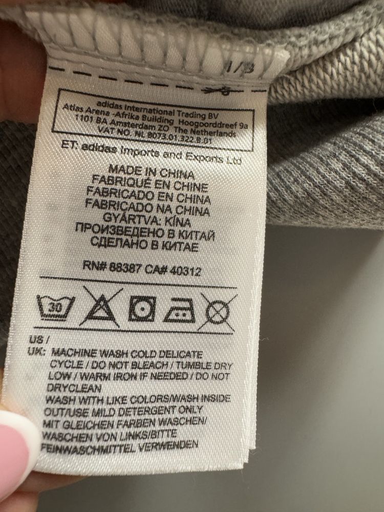 Nowa bluza Adidas Neo S szara z kieszeniami i kapturem