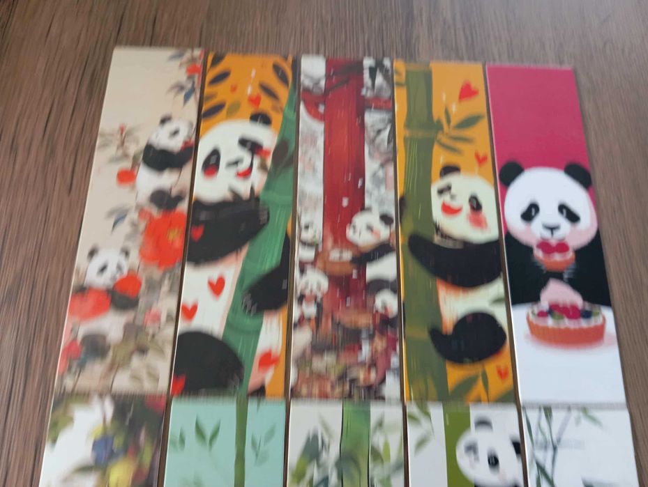 15 kartonowych zakładek do książek z pandami