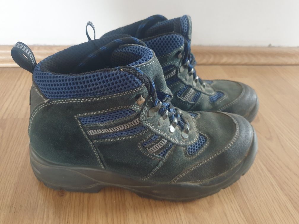 Buty trzewiki robocze trekkingowe r.39 szare niebieskie