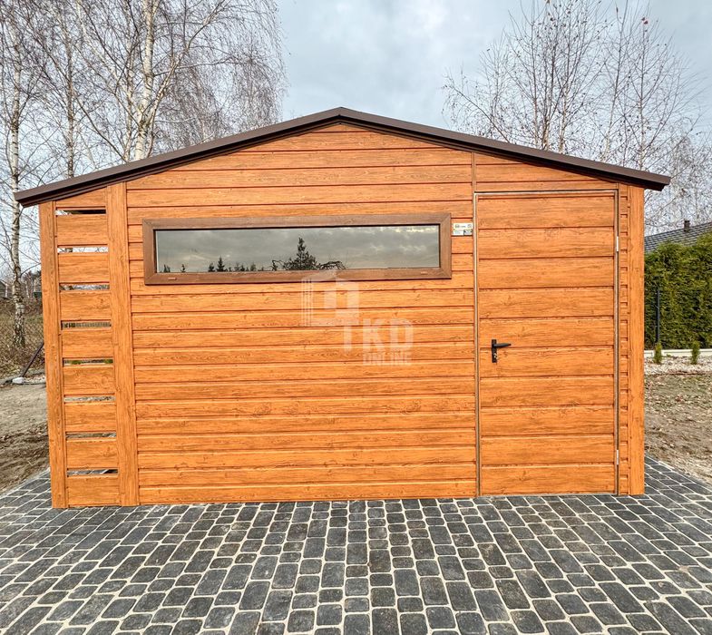 Schowek Domek Ogrodowy 3,5X3M + Wiata 0,5M Drzwi Okno  Dwuspad Tkd312