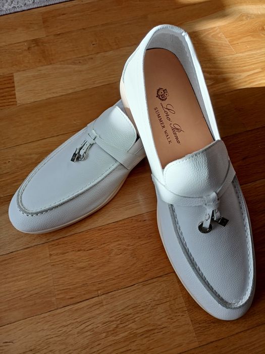 Loro Piana Summer Walk Loafers (Rozmiar 42) - Biała Skóra