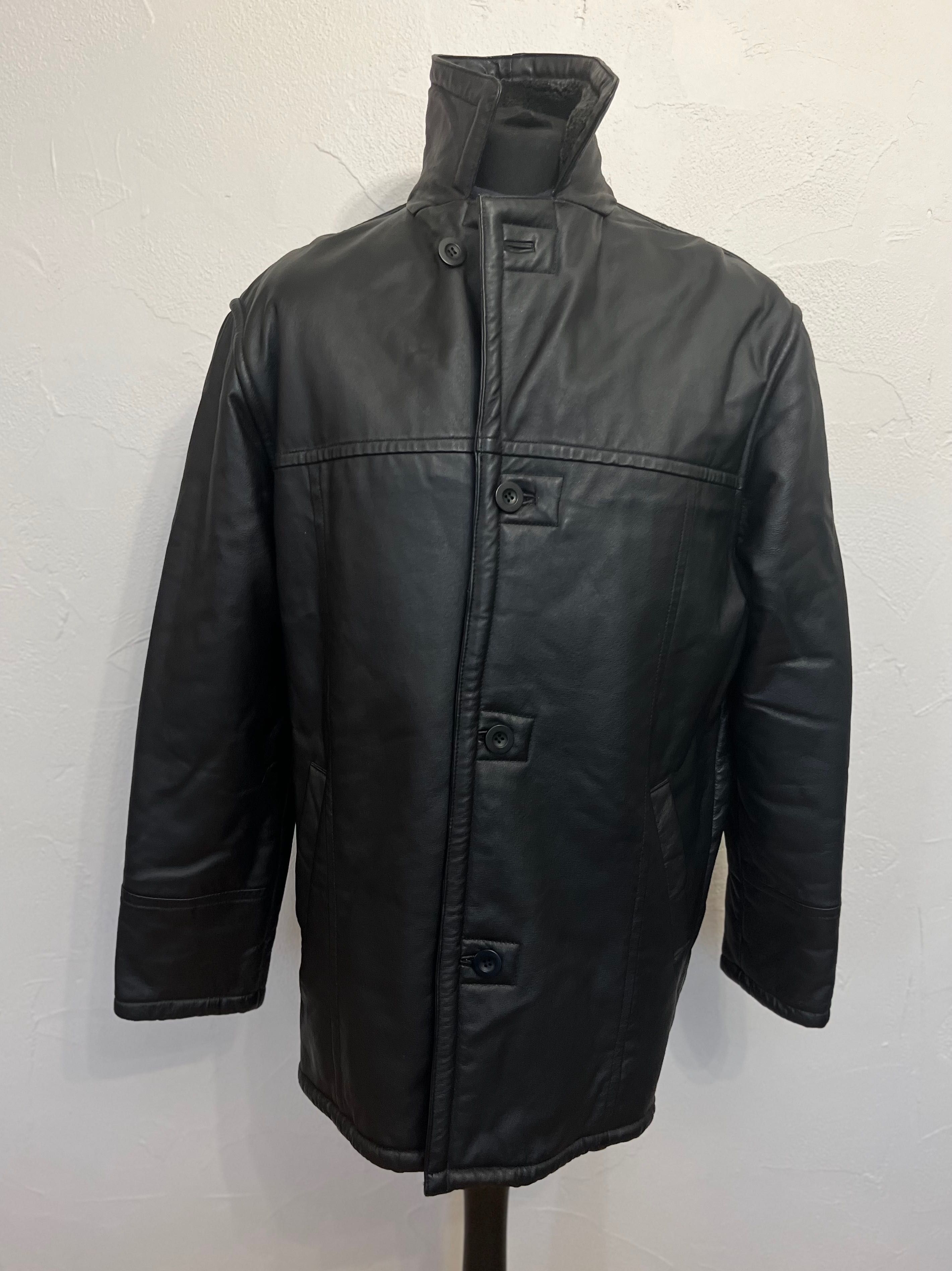 Kurtka skórzana długa płaszcz 100% Leather L/XL