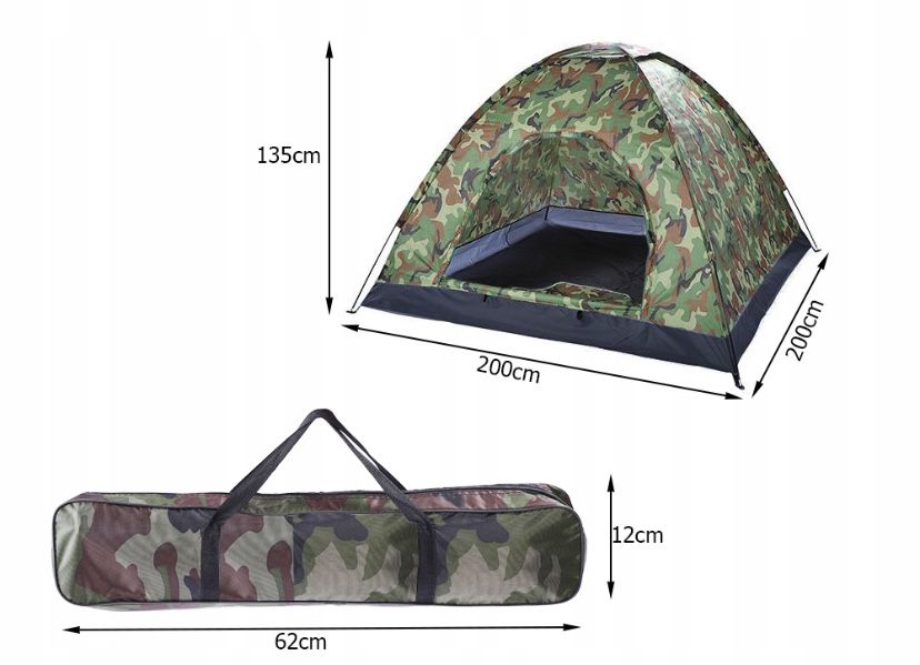 Duży namiot turystyczny 4 osobowy kempingowy