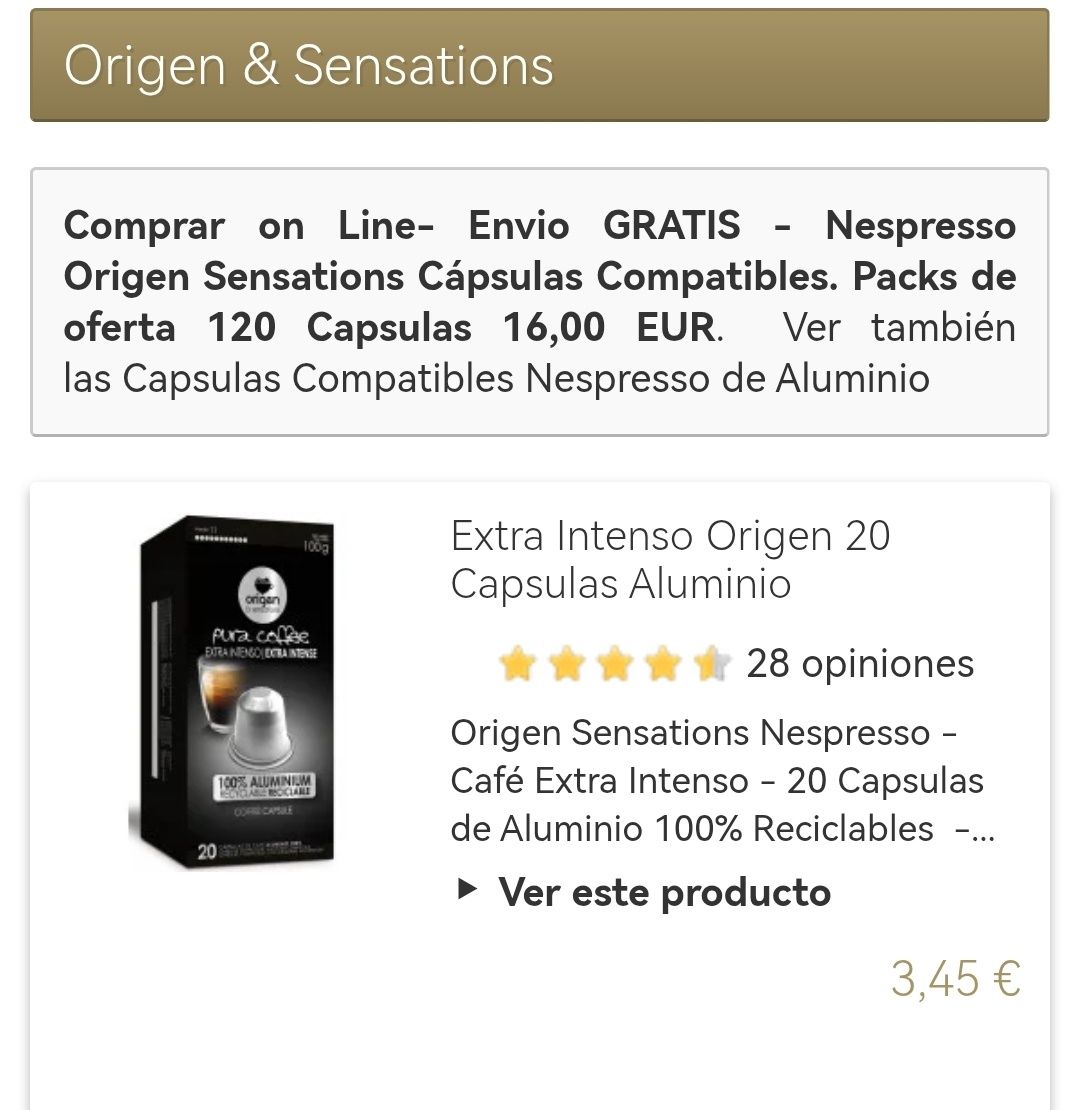 Capsulas cafe aluminio