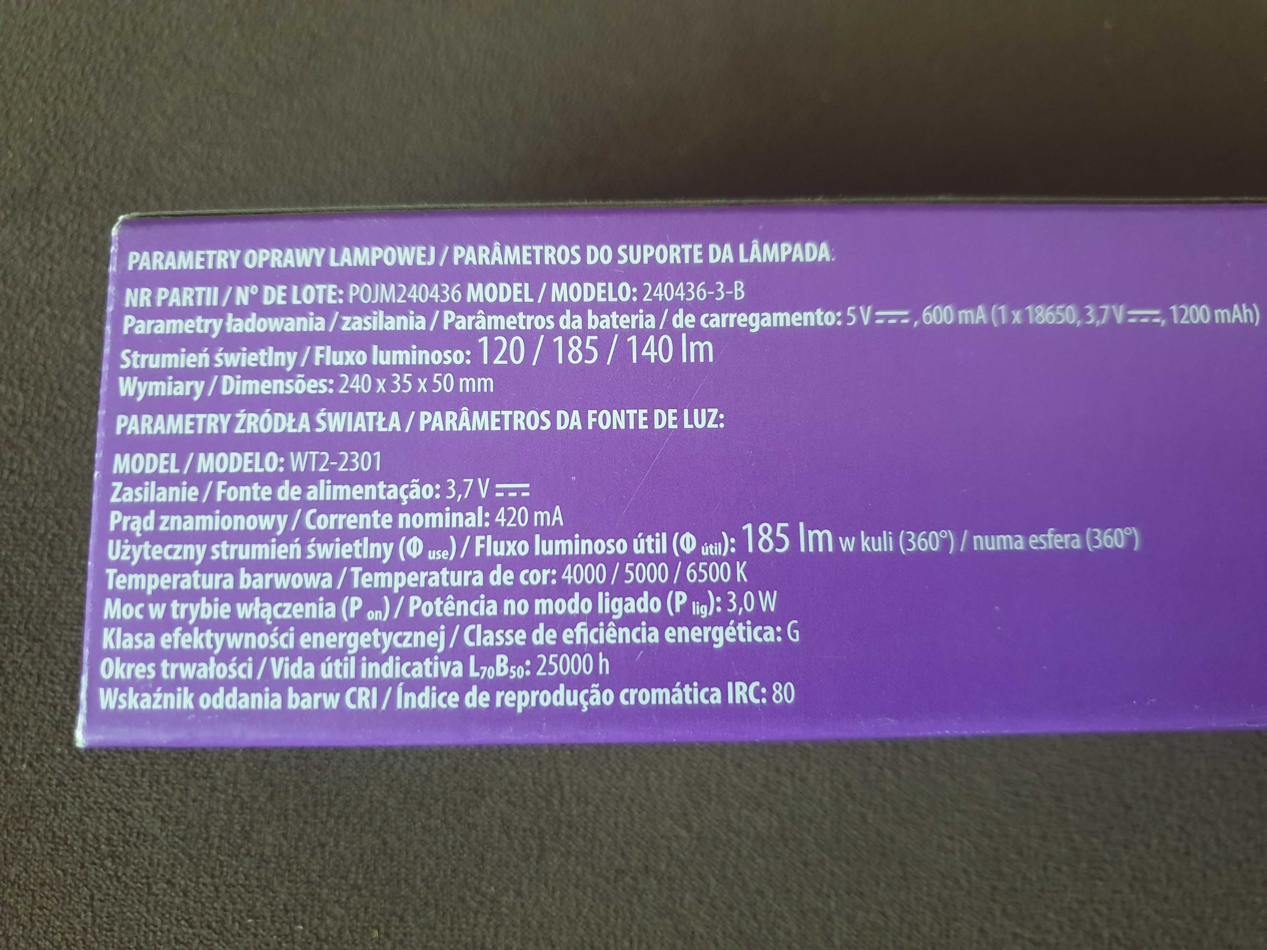 Lampka podszafkowa LED 185lm, biała podłużna