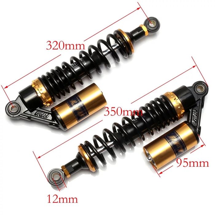 Amortecedores a gás 320 mm e 340 mm moto cafe racer scrambler