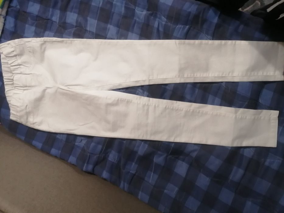 Белые skinny штаны стрейчевые лосины на высокую девочку р. 152-158,164