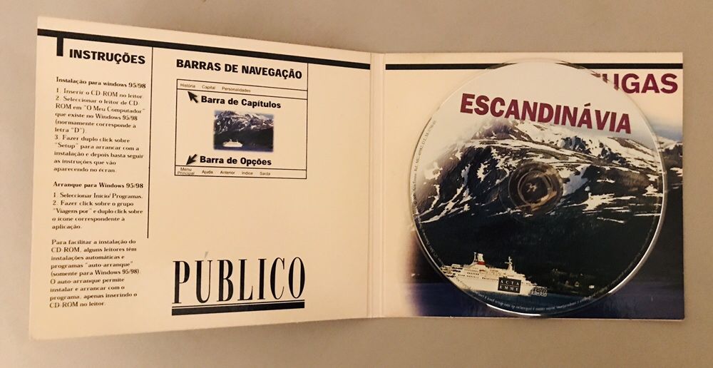 Três CD-ROMs de viagens do Público