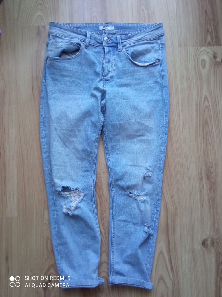 Spodnie jeansy denim Sinsay damskie 40 boyfriend mom jeans L