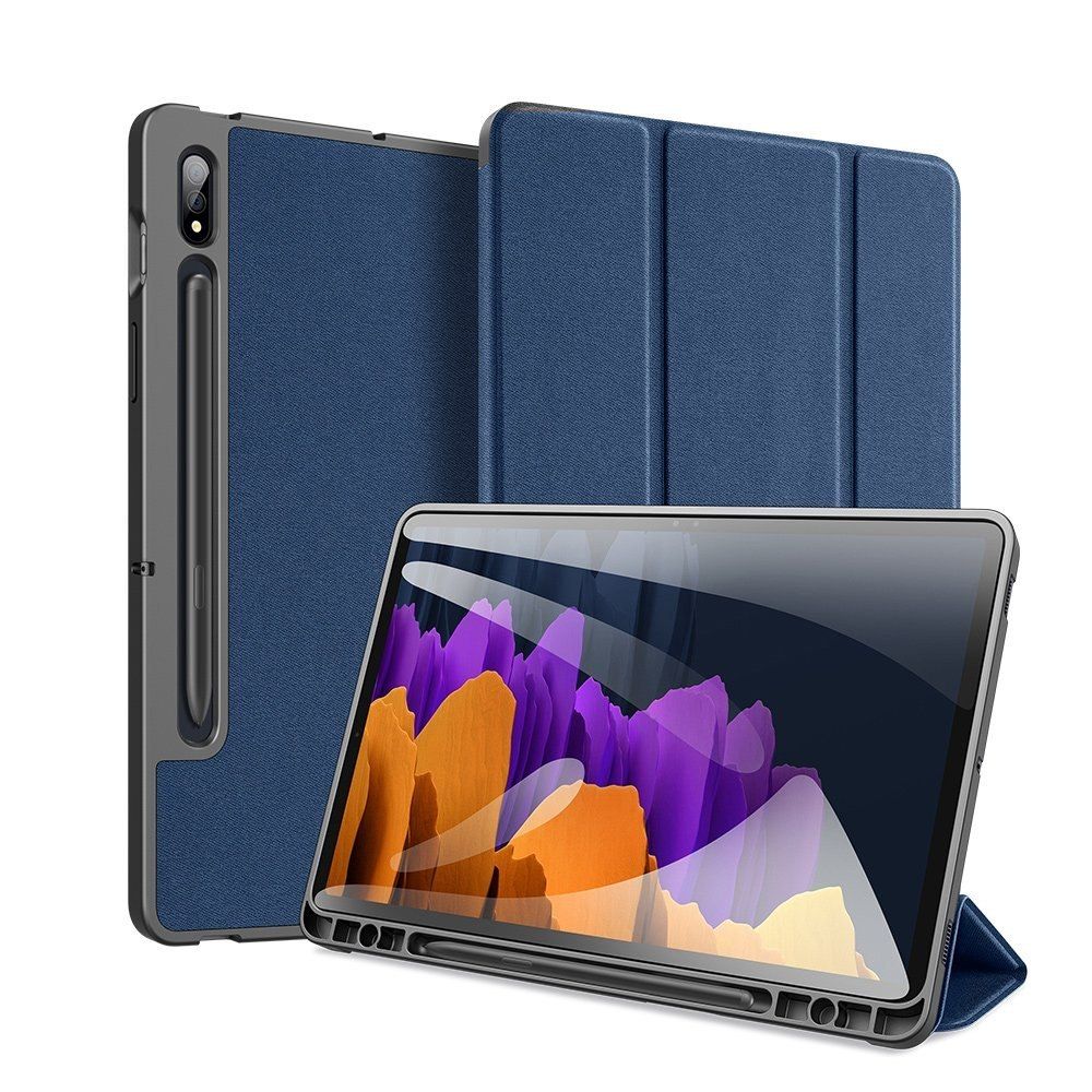 Etui Domo Składany Pokrowiec Samsung Galaxy Tab S7+ (S7 Plus Niebieski