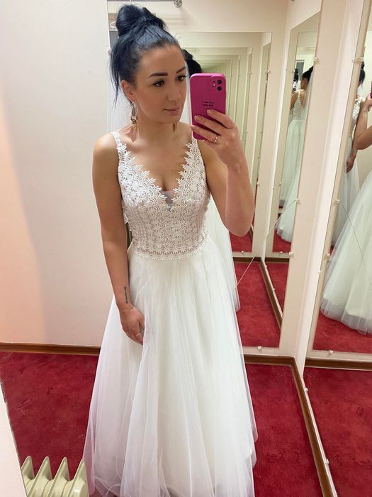 piękna suknia ślubna boho szyta na miarę