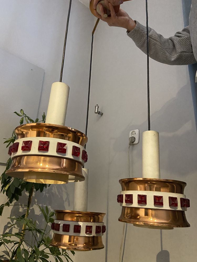 UNIKAT lampa wisząca sufitowa PRL unikatowy egzemplarz