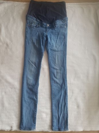Spodnie ciążowe jeans 36 H&M MAMA SLIM HIGH RIB