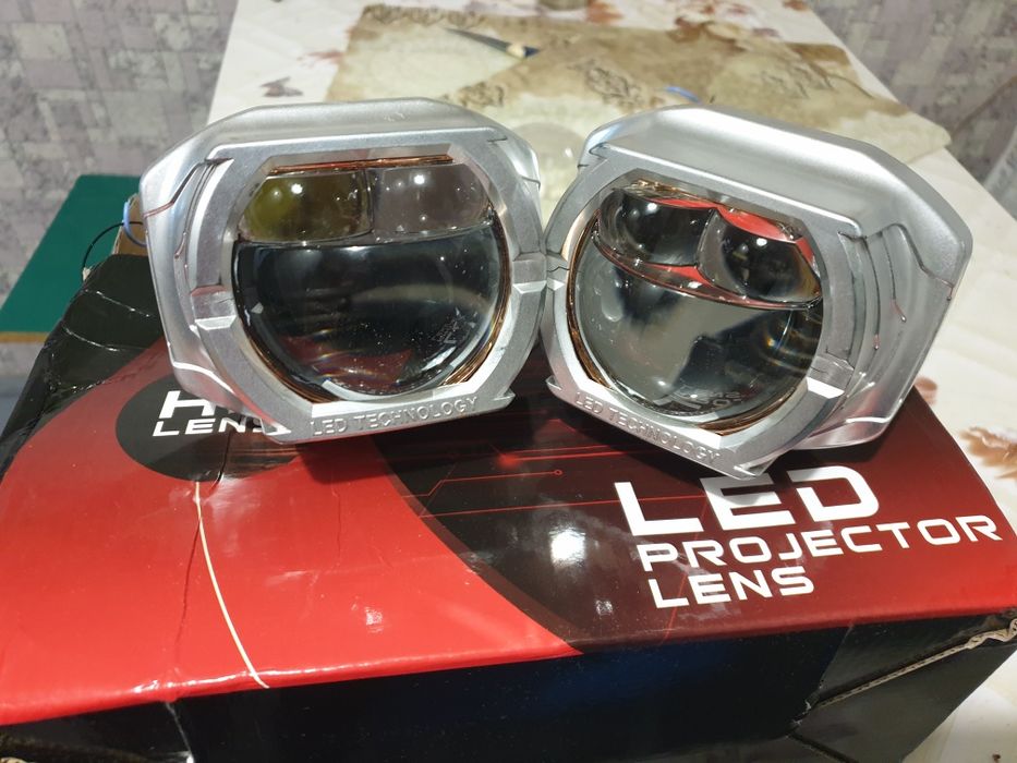 Бі-лед лінзи 3.0" з лазером 6000К 100вт