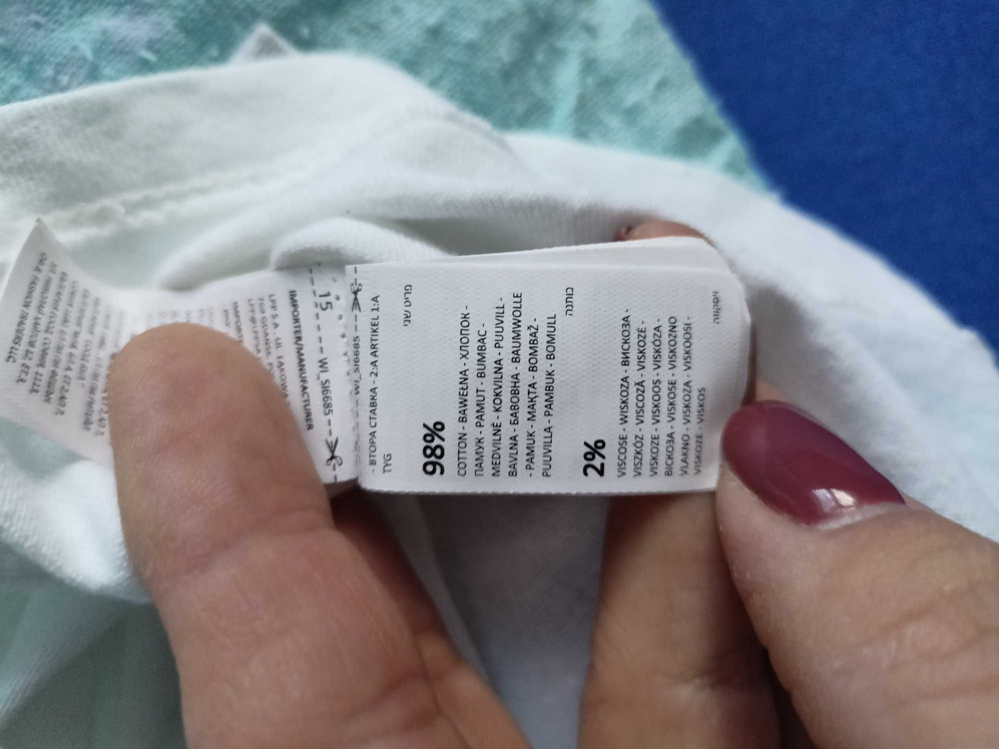 6 pak Białe T-shirty ramiaki Sinsay 140