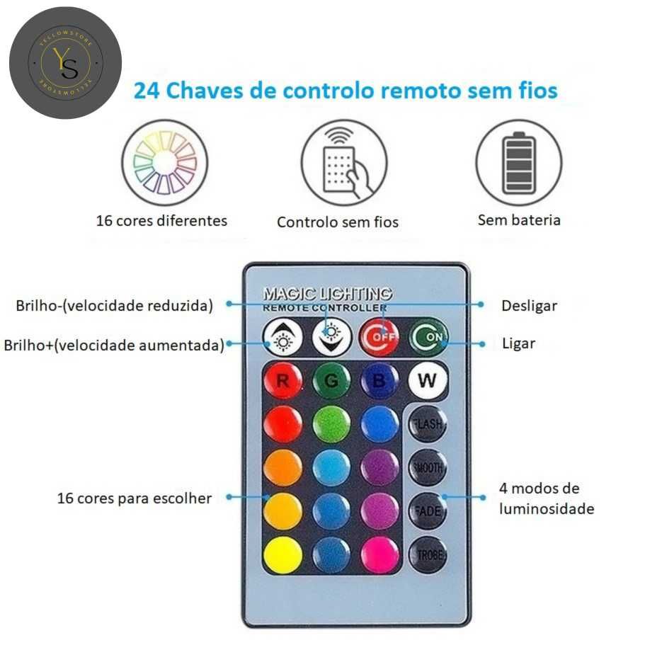 Lâmpada LED com controlo remoto