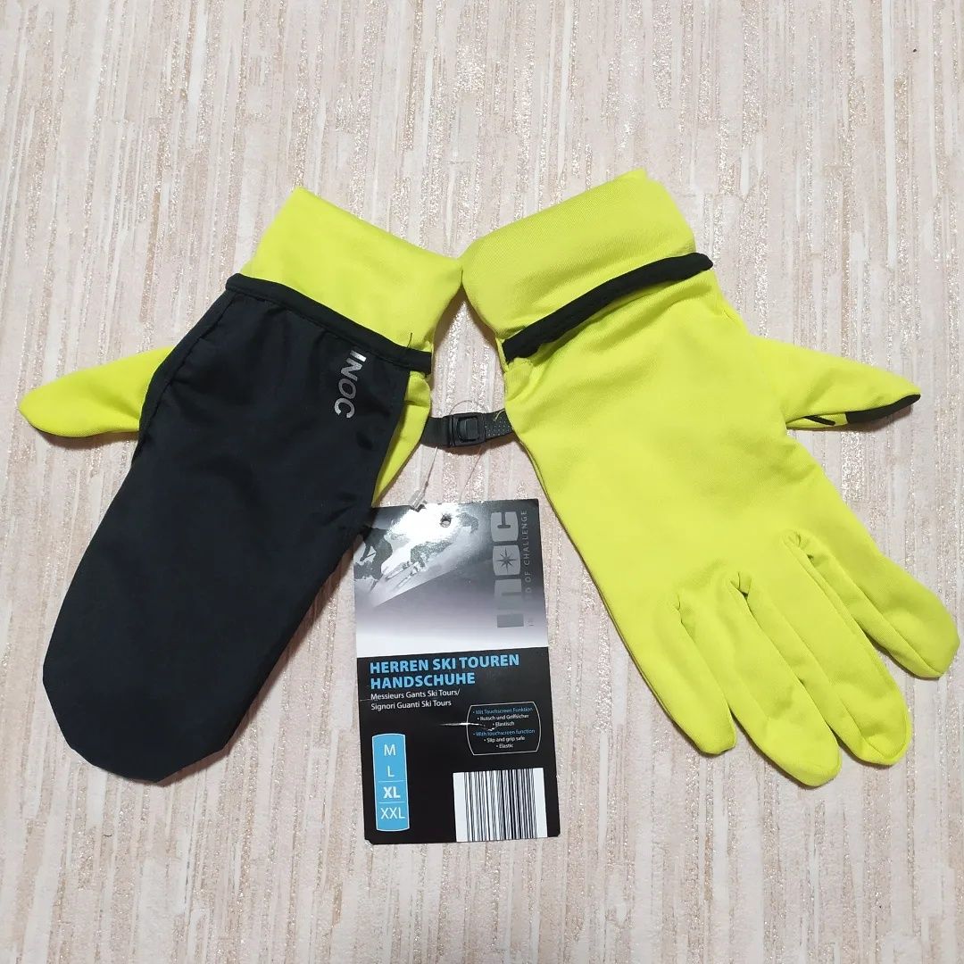 2 в 1 лыжные перчатки Inoc p.XL(8,5) спортивные варежки ветрозащитные