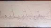 Moldura da planta do titanic antiga