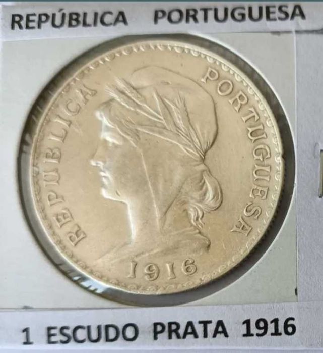 1 Escudo 1916 1ª República Portuguesa ( Prata )