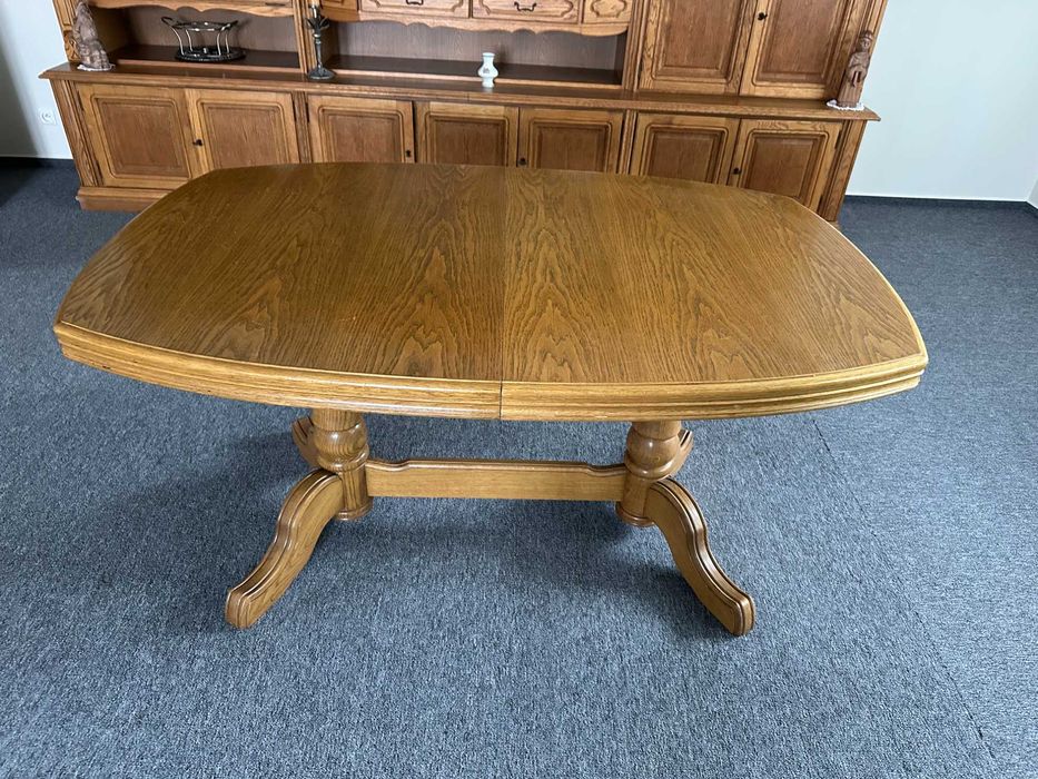 Ława dębowa fornirowana rozkładana.