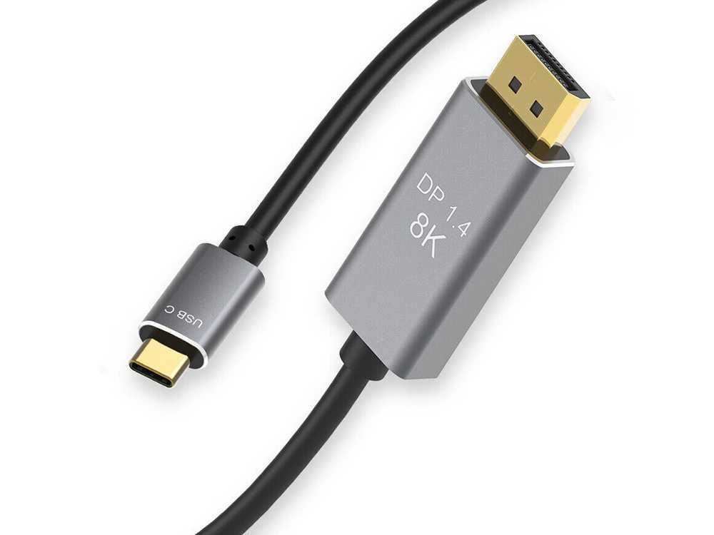 Kabel przewód displayport usb typ-c 1.4 video audio 8k 4k 2k 1,8m