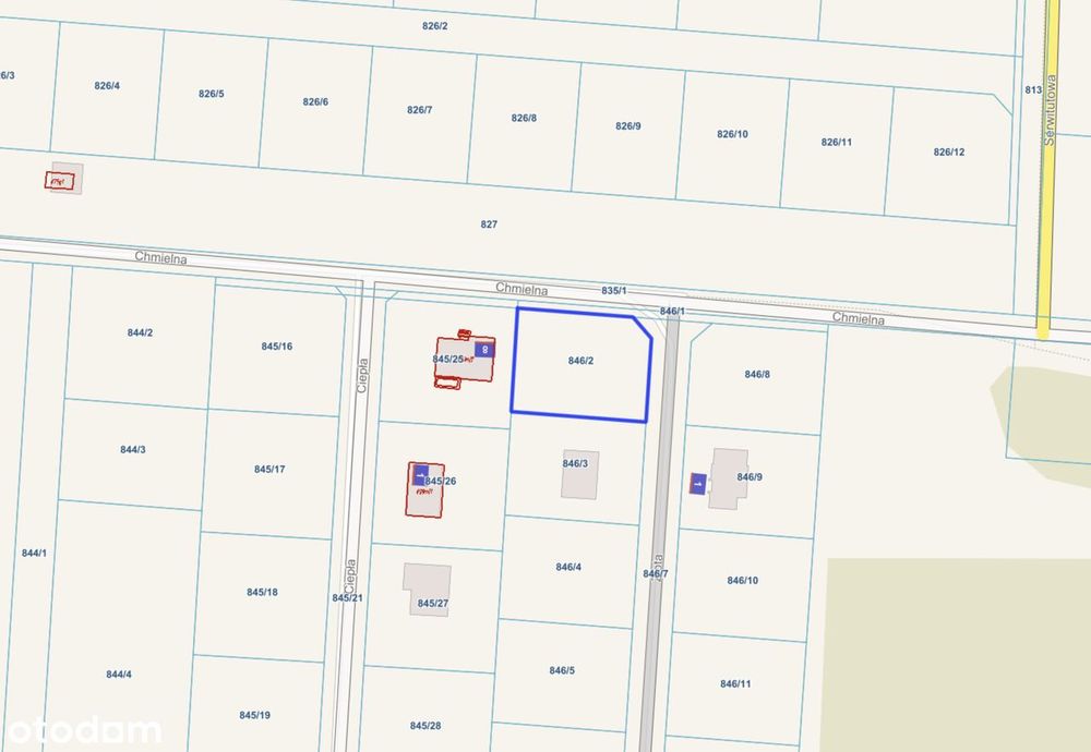 Działka budowlana 869 m² – Ciasne | WZ na dom jednorodzinny