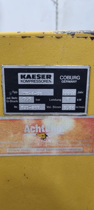 Kaeser sx6 4kw, 7.5 bar,kompresor śrubowy, sprężarka.
