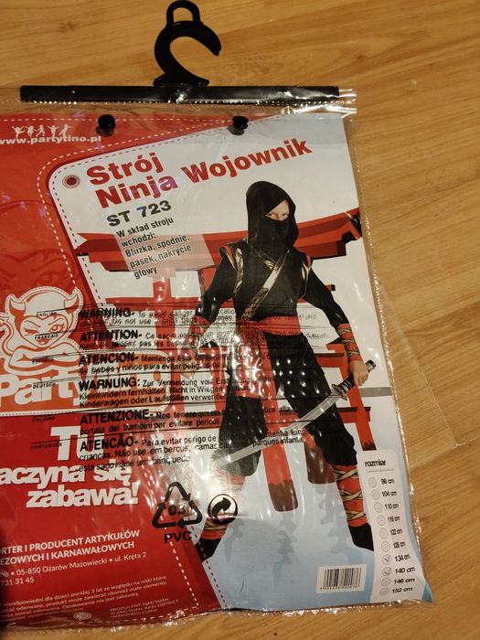 Strój ninja wojownik 134/140