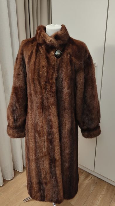 Płaszcz/futro z Norek SAGA MINK - Brązowy, Długi, Vintage