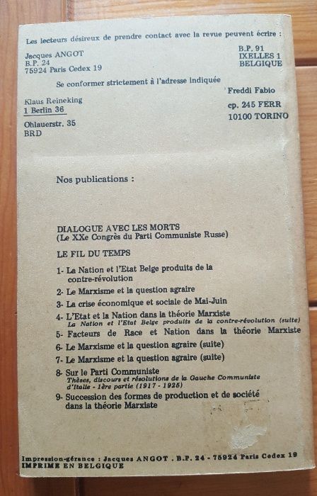 Le fil du temps, le Marxisme et la question militaire