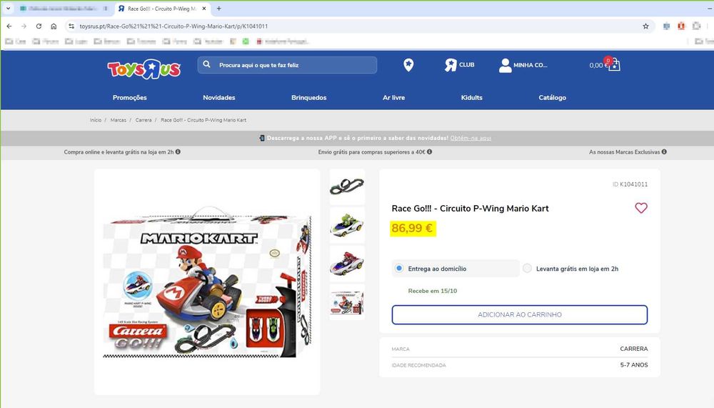 Pista de carros Nintendo Mario Kart Go !