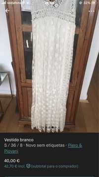 Vestido branco com croche