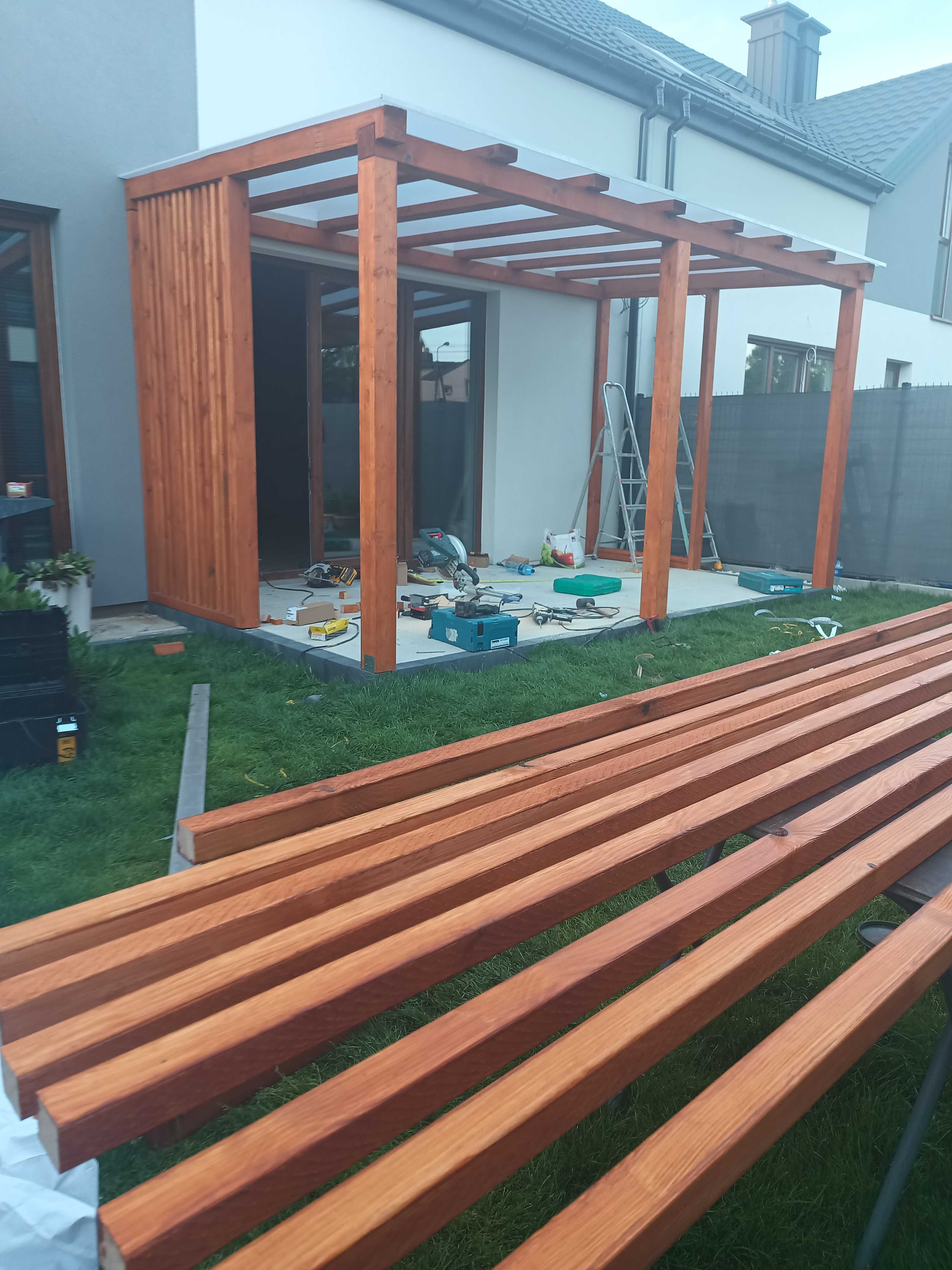 Zadaszenie tarasu pergola poliwęglan komorowy