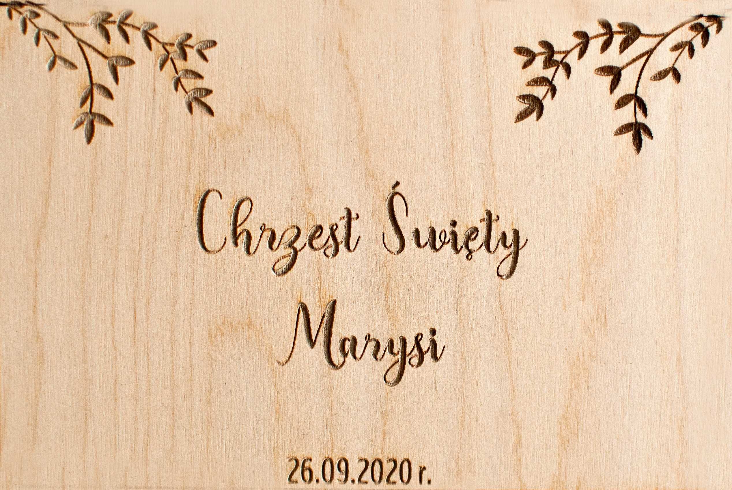 Grawerowane drewniane pudełko 40x30 ślub, chrzest, narodziny prezent