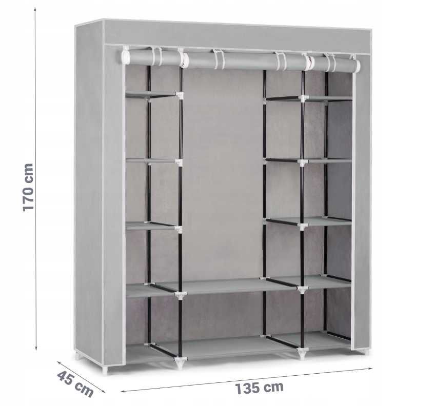 SZAFA GARDEROBA tekstylna składana materiałowa 45x135x170 cm