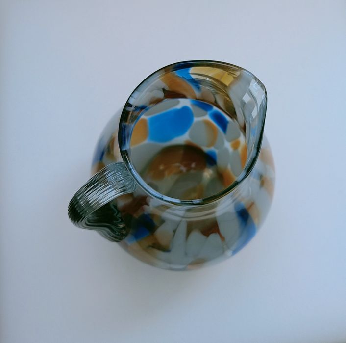 Глек із кольорового гутного скла, виробництво СРСР.  Ємність 1л