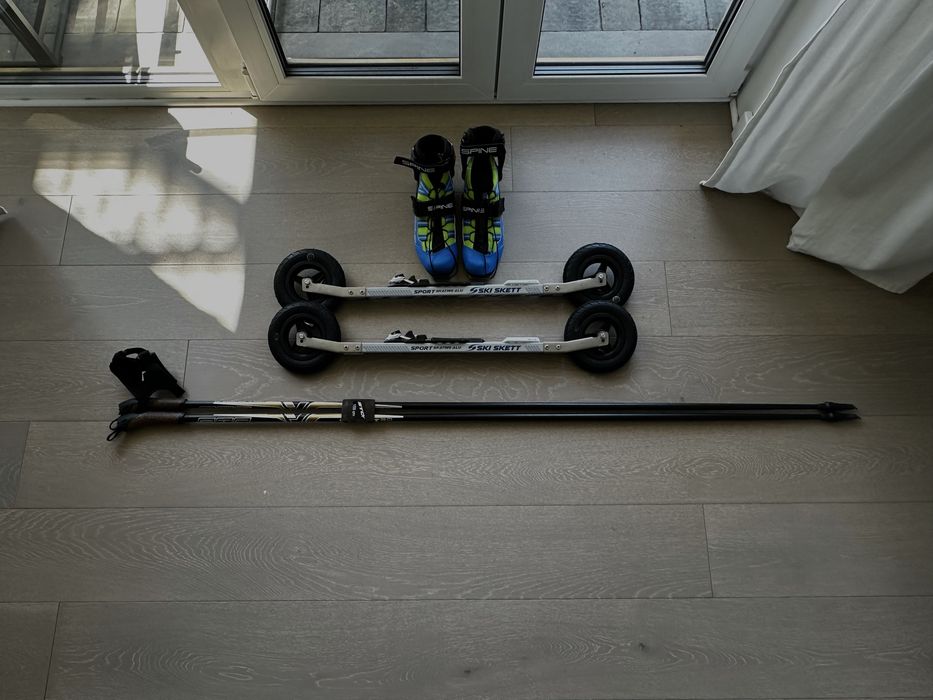 Nartorolki caly zest (wiazania,rekawice,nartorolki,kije,buty 41) nowe