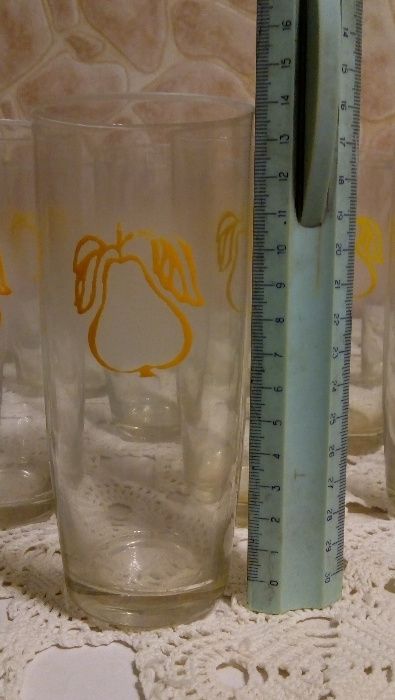 Стаканы с рисунком высокие тонкие для сока, коктейля