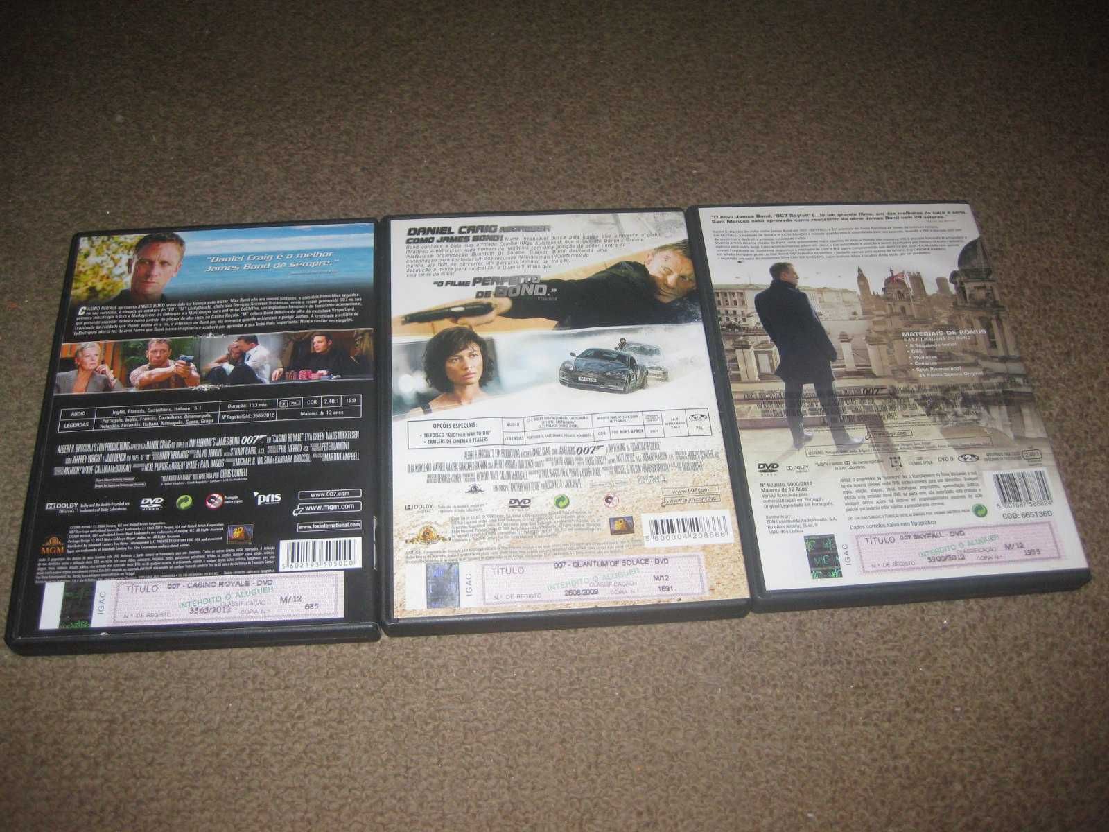 3 DVDs do James Bond com Daniel Craig