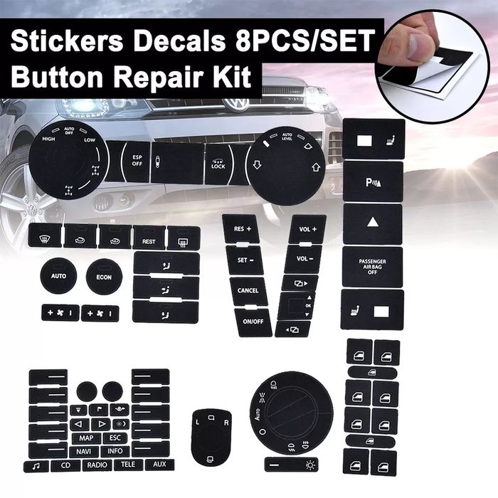 Kit reparação de botões em vinil para volkswagen touareg 04-09