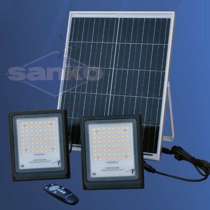 Podwójna lampa solarna SANKO LED ED6 (2x60W) + panel słoneczny (25W)