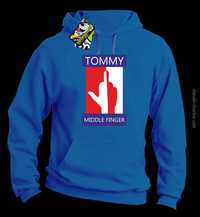 Tommy Middle Finger bluza męska z kapturem 6 rozmiarów