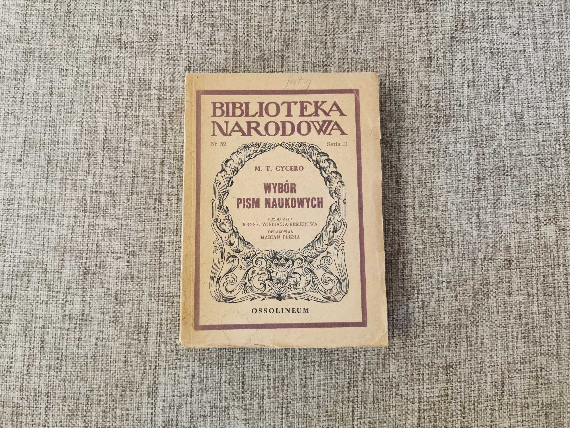 Biblioteka narodowa - Cycero Wybór pism naukowych