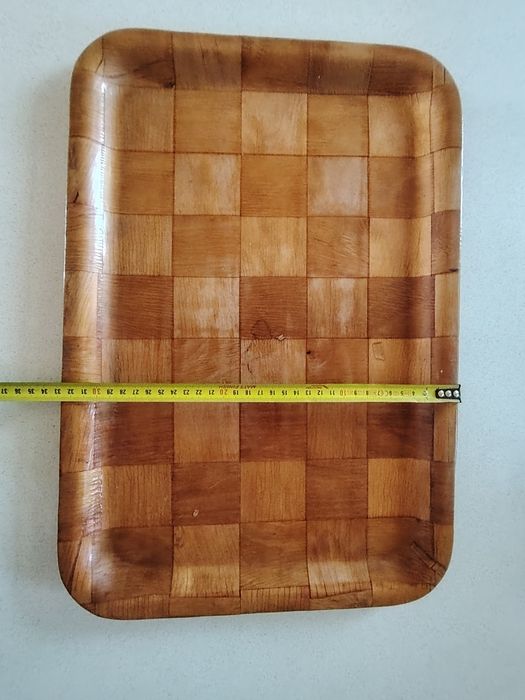 Tabuleiro madeira laminada vintage 33x48cm