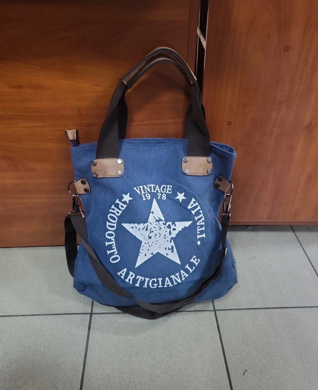 Torebka damska shopper niebieska