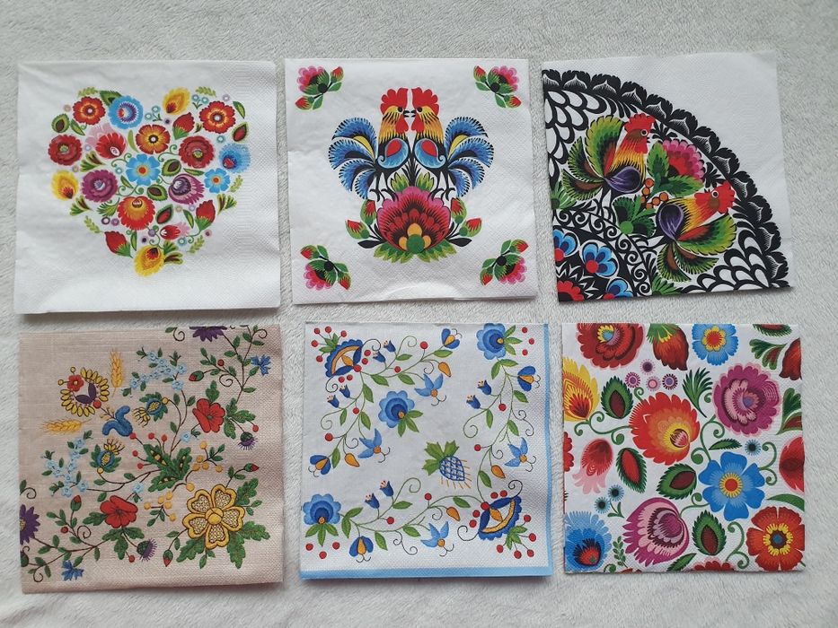 serwetki papierowe decoupage folk łowickie folklor