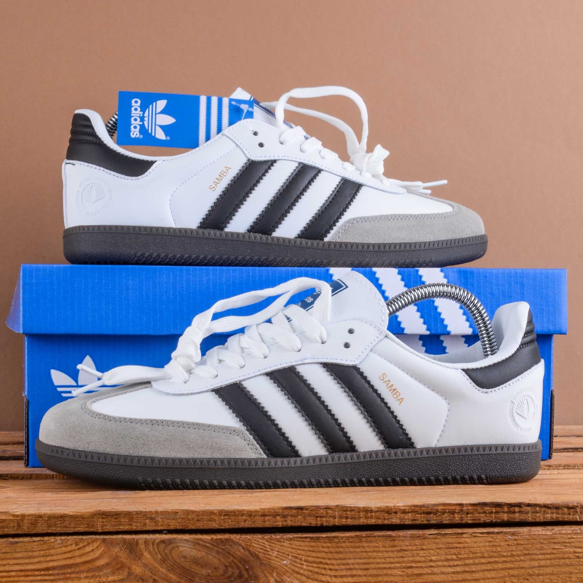 (1851) Кросівки кеди Adidas Samba білі з чорним (41-45)
