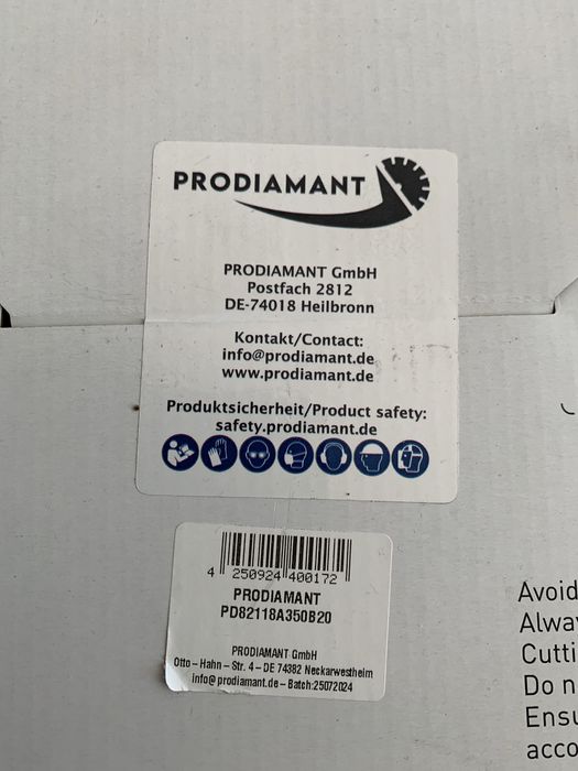 Алмазний ріжучий диск професійний Prodiamant 350 мм