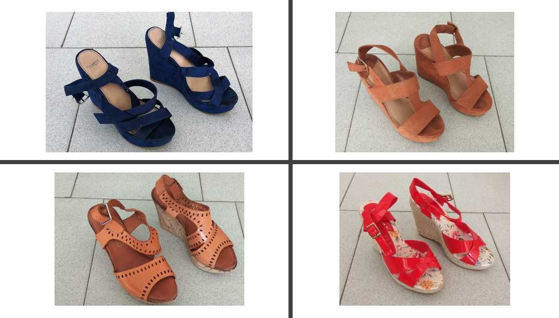 Lote de 26 pares de sapatos senhora (sandália, sapato, bota) 36